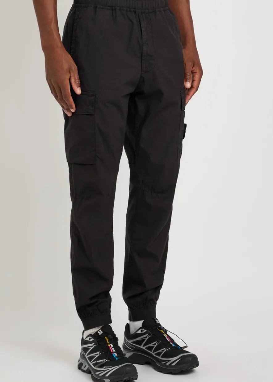 Logo stretch-cotton cargo trousers