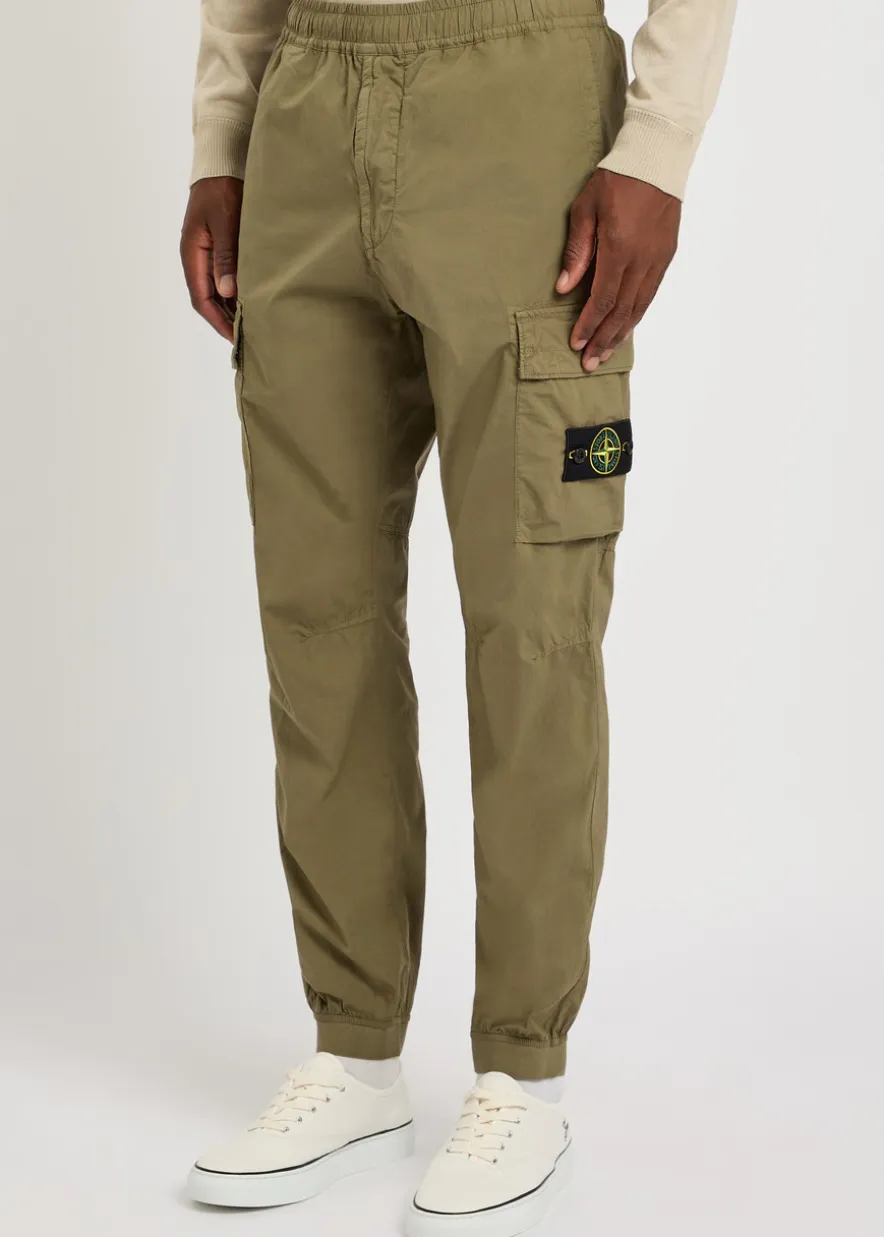Logo stretch-cotton cargo trousers