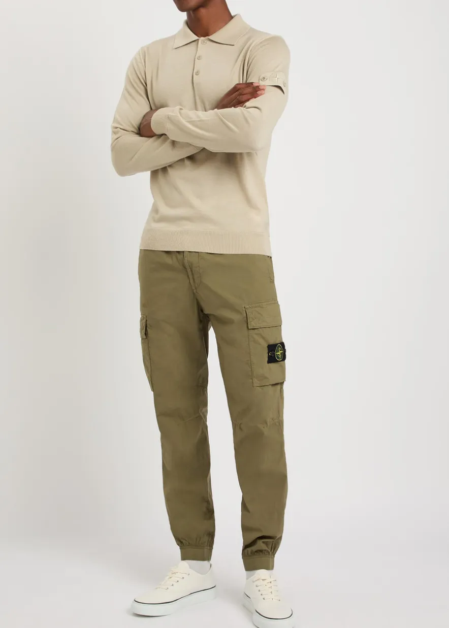 Logo stretch-cotton cargo trousers