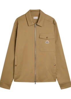 Logo stretch-cotton overshirt
