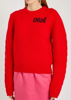 Logo wool and cashmere-blend jumper