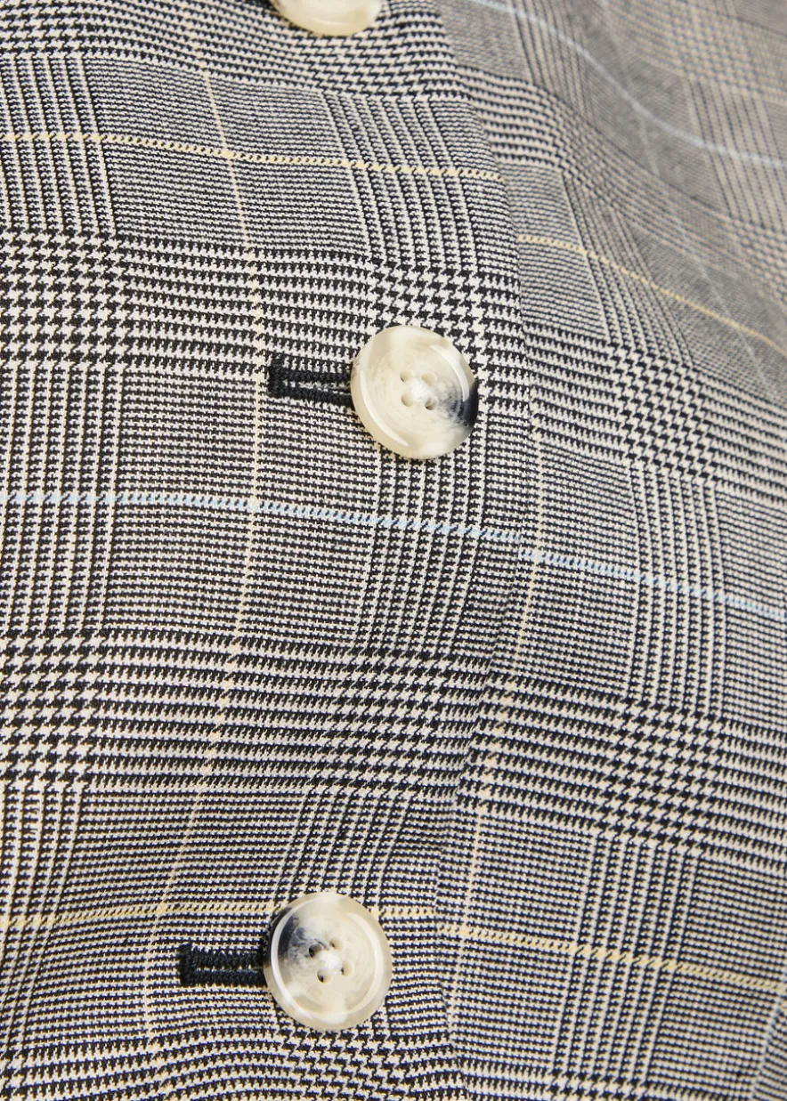 Lois checked linen-blend vest