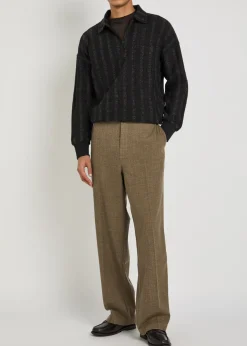 Lorimer two-toned cotton-blend polo jumper
