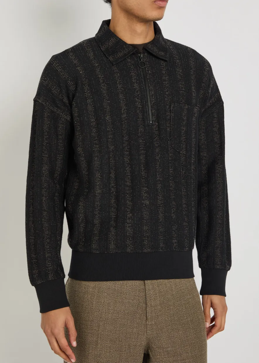 Lorimer two-toned cotton-blend polo jumper