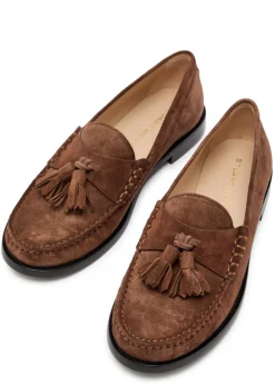 Lottie tassel suede loafers