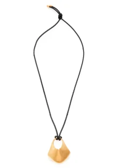 Lotus medium 19kt gold-plated pendant necklace