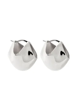 Lotus medium palladium-plated earrings