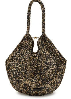 Lotus medium raffia tote bag