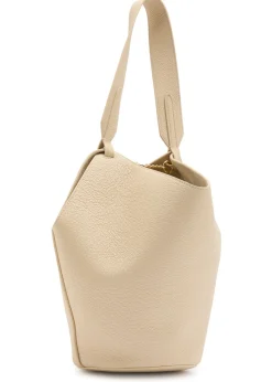 Lotus mini grained leather tote bag