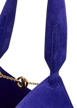 Lotus mini suede tote bag
