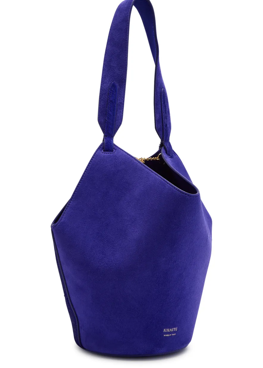 Lotus mini suede tote bag