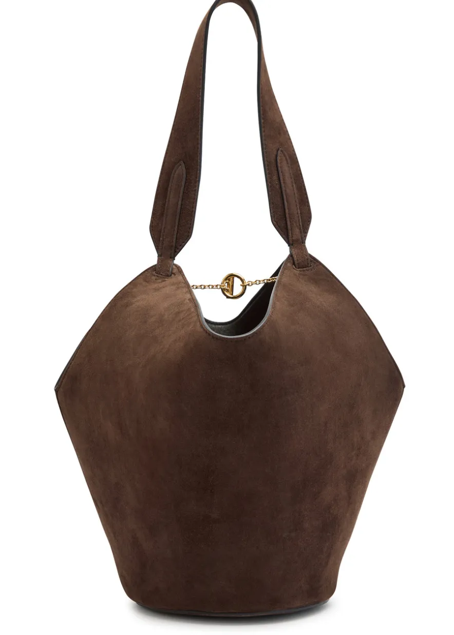 Lotus mini suede tote bag