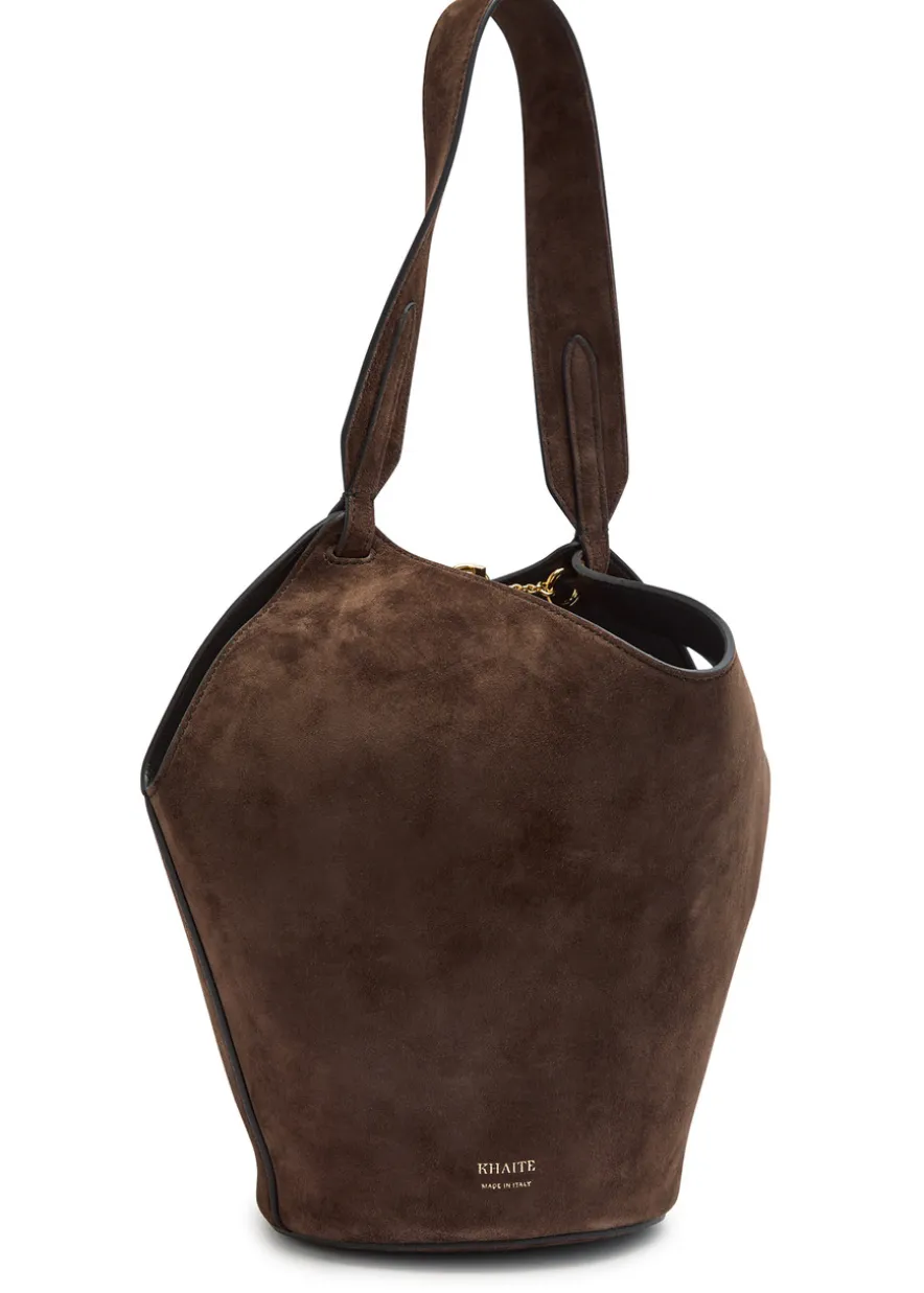 Lotus mini suede tote bag