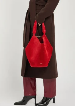 Lotus small suede tote