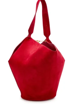 Lotus small suede tote