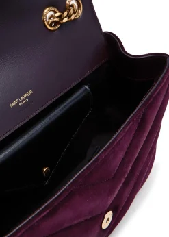 LouLou small quilted suede shoulder bag