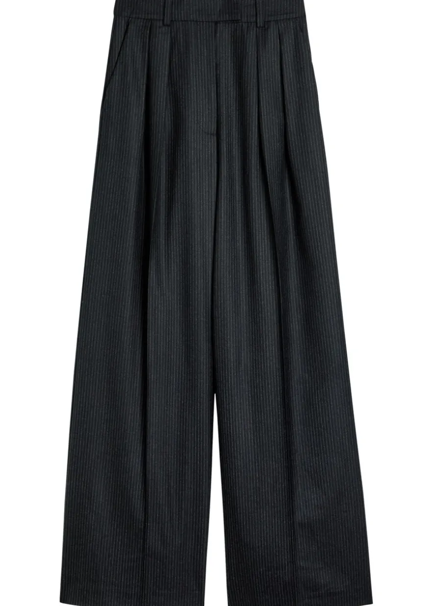 Lou pinstriped wide-leg trousers