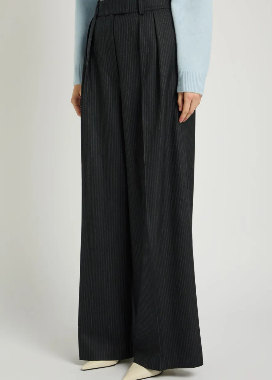 Lou pinstriped wide-leg trousers