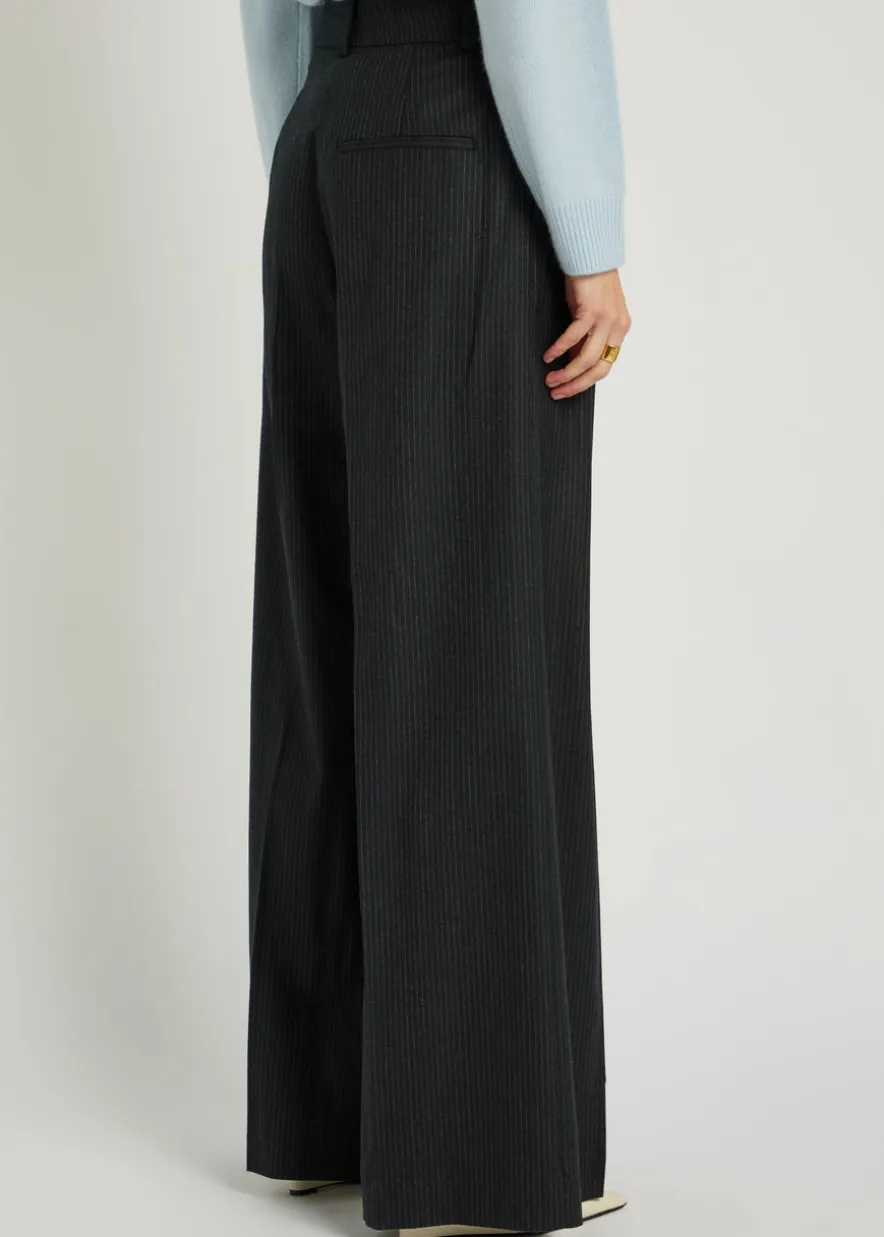 Lou pinstriped wide-leg trousers