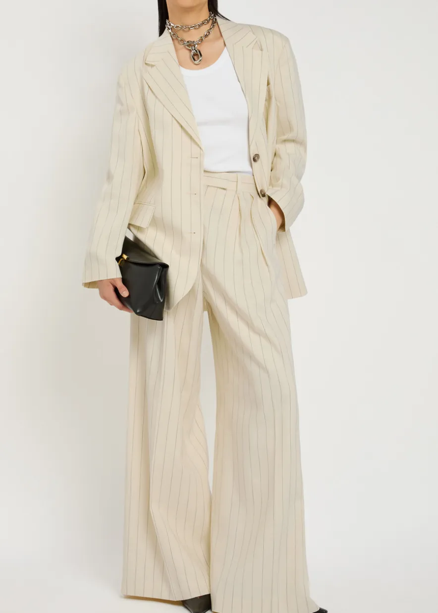 Lou pinstriped wide-leg trousers
