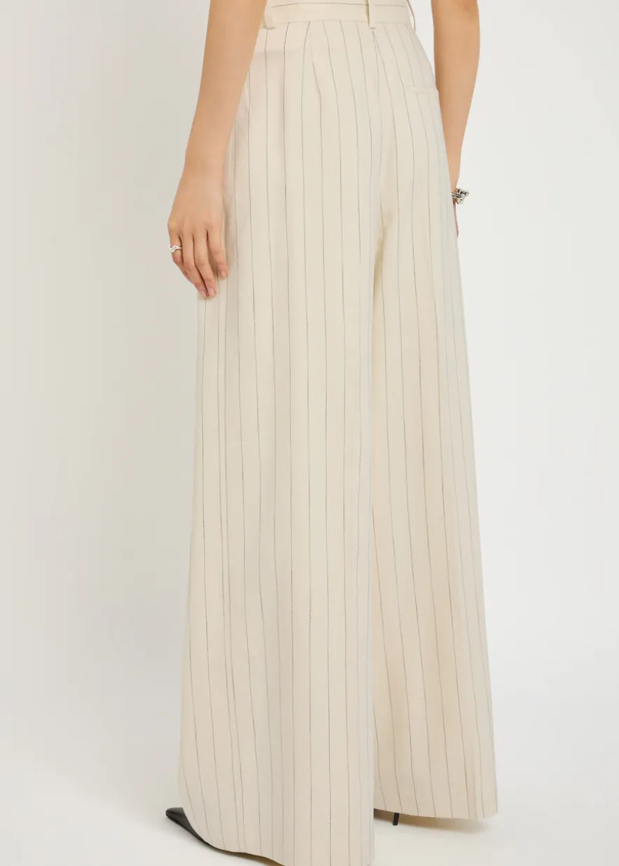 Lou pinstriped wide-leg trousers