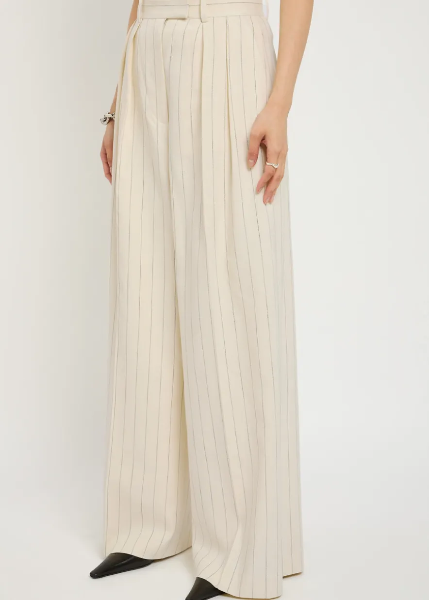 Lou pinstriped wide-leg trousers