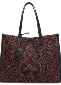 Lovetrotter large paisley-jacquard leather tote