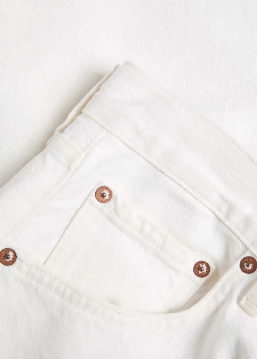 Low Curve frayed barrel-leg jeans