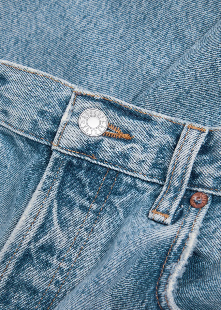 Low Slung Baggy distressed wide-leg jeans