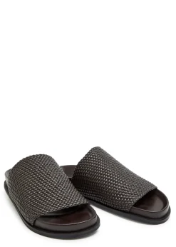 Luca woven leather sliders