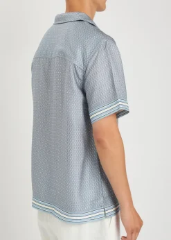 Lucena printed satin-twill shirt