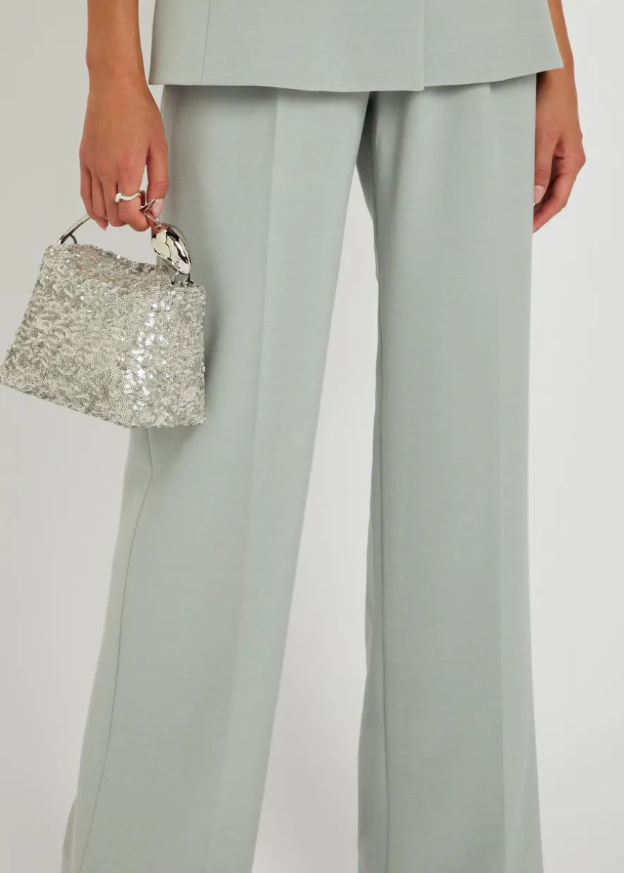Lucian pleated wide-leg woven trousers