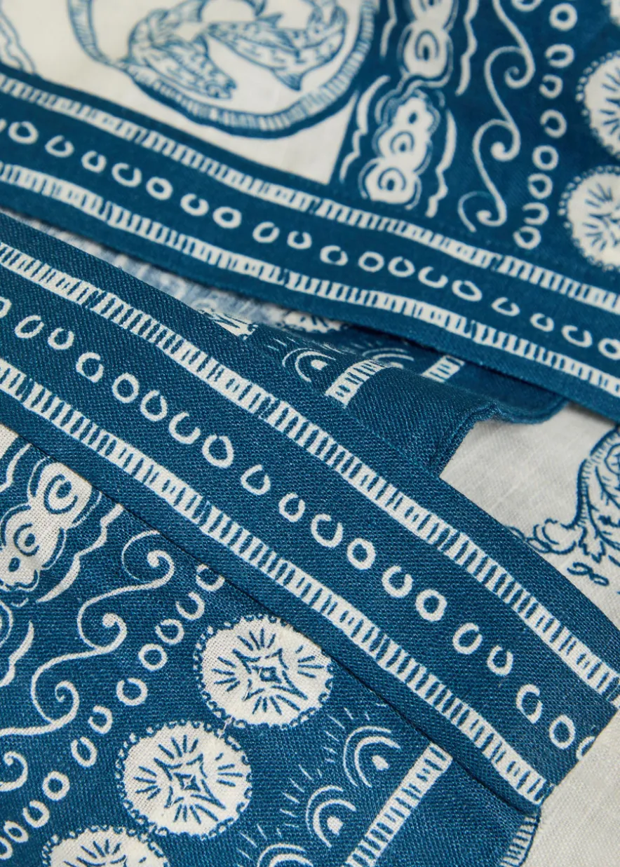 Lucky printed linen midi shirt dress