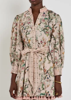 Lucy floral-print stretch-cotton mini shirt dress