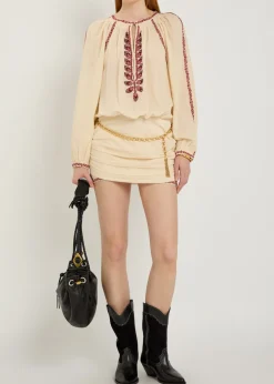 Ludy embroidered cotton mini dress