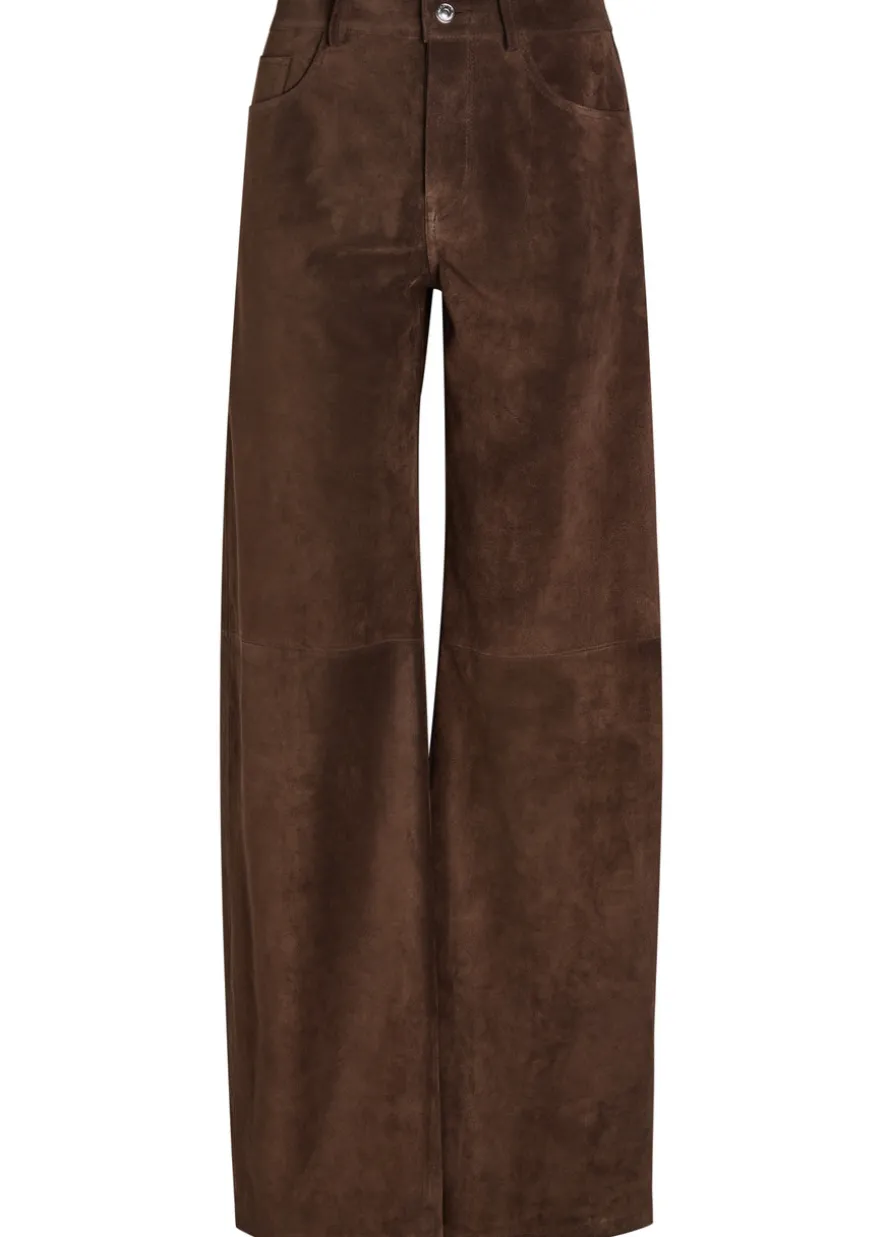 Luke wide-leg suede trousers