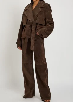 Luke wide-leg suede trousers