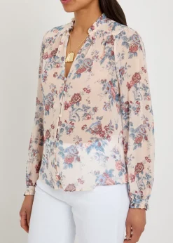 Lula floral silk-chiffon blouse
