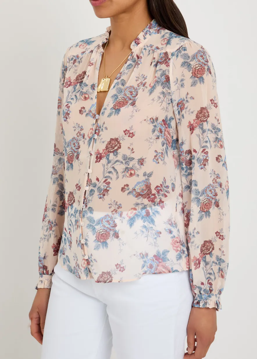 Lula floral silk-chiffon blouse