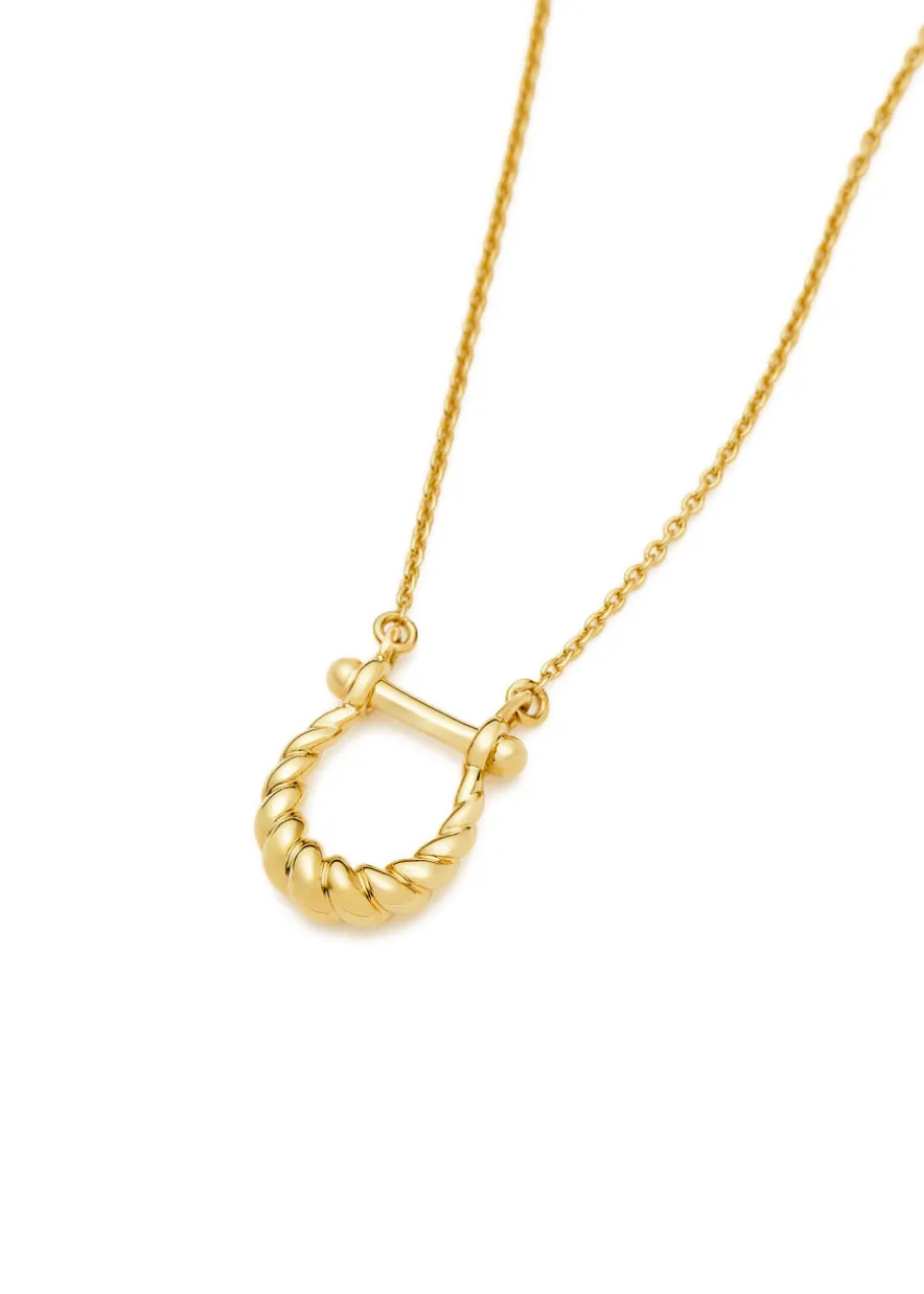 Lunar New Year horseshoe 18k gold vermeil necklace