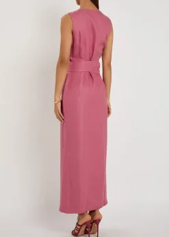 Lyra linen maxi wrap dress