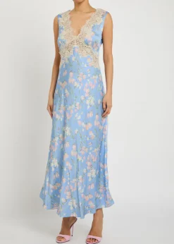 Lysandra floral-print satin midi dress