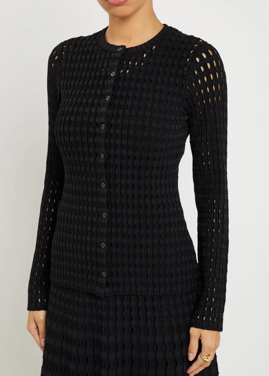 Mabel textured cut-out knit top