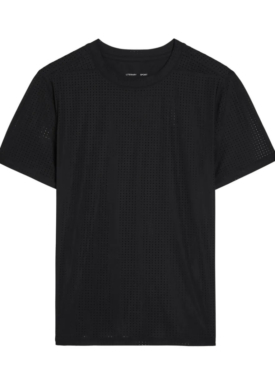 Magda perforated stretch-jersey T-shirt