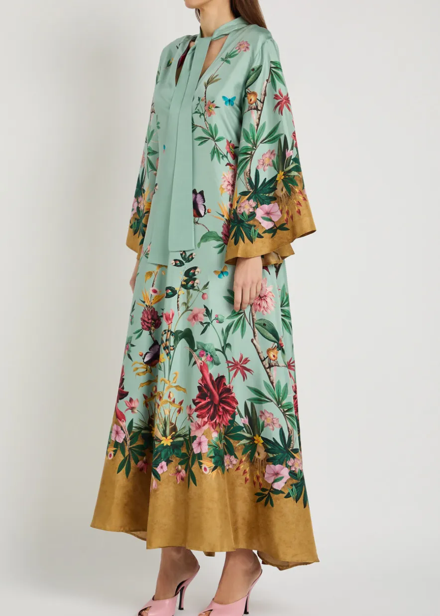 Magnifico printed silk maxi dress