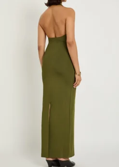 Mahi halter-neck stretch-knit midi dress