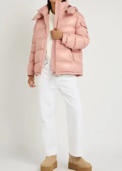 Maire padded hooded laqué nylon jacket