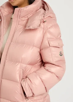 Maire padded hooded laqué nylon jacket