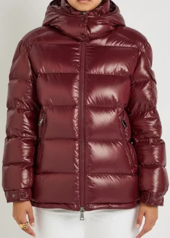Maire padded hooded laqué nylon jacket