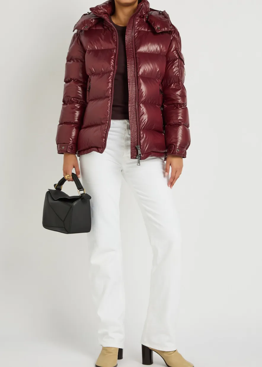 Maire padded hooded laqué nylon jacket